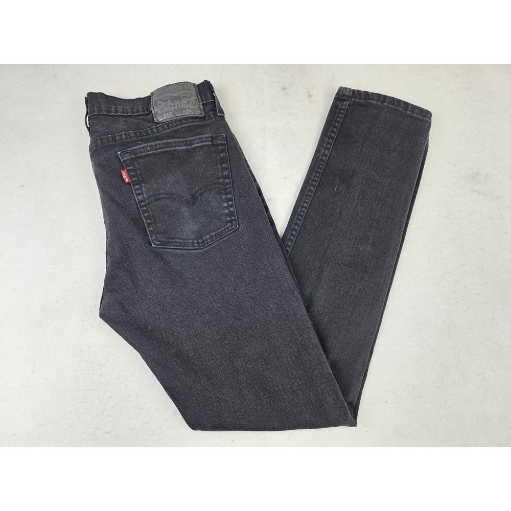 Levi's 510 Men's 34x34 Skinny Fit‎ Jean Fit Black Denim (32x31 READ)